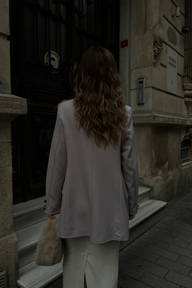 Gri Önü Düğmeli Ceket ATE4438 - 4