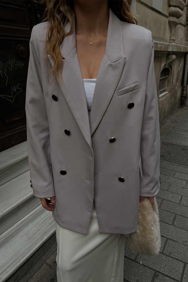 Gri Önü Düğmeli Ceket ATE4438 - 2