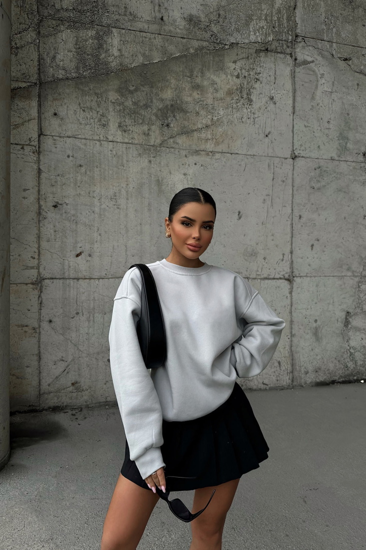 Gri Oversze Sweat ATE-0364 - EYYO