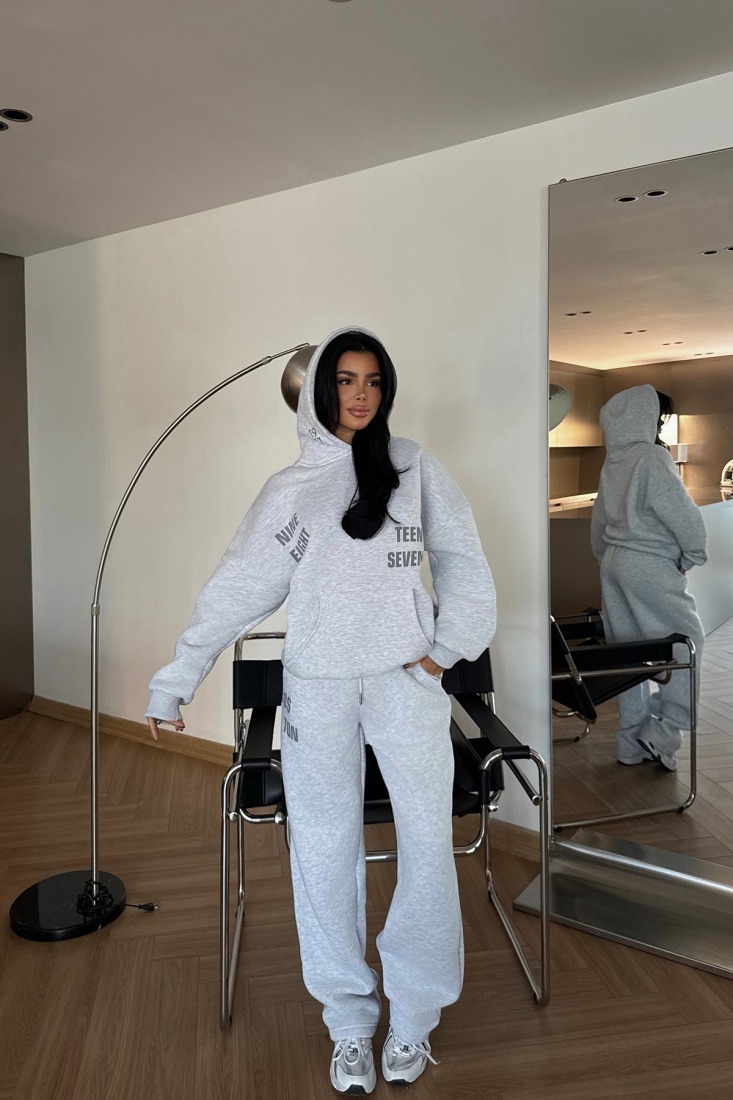 Gri Darcey Eşofman Takım ATE-3711 - EYYO