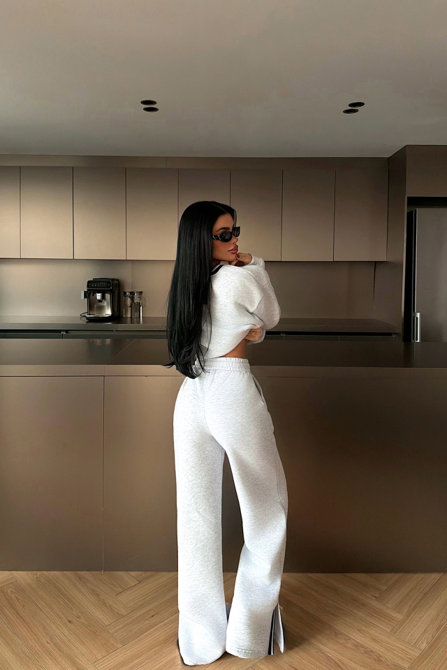 Gri Kassel eşofman takımı ATE-4282 - 4