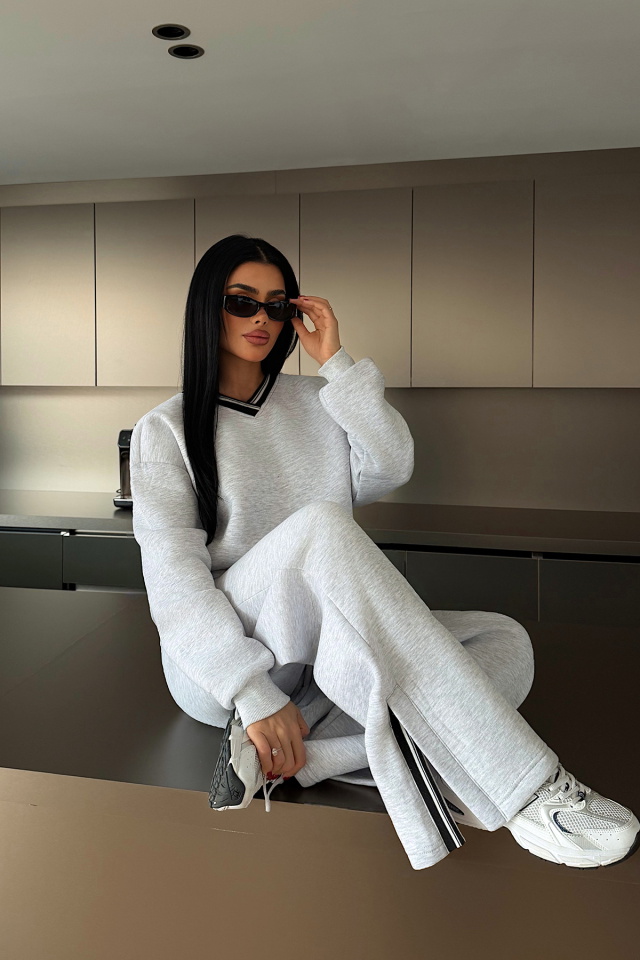 Gri Kassel eşofman takımı ATE-4282 - 2