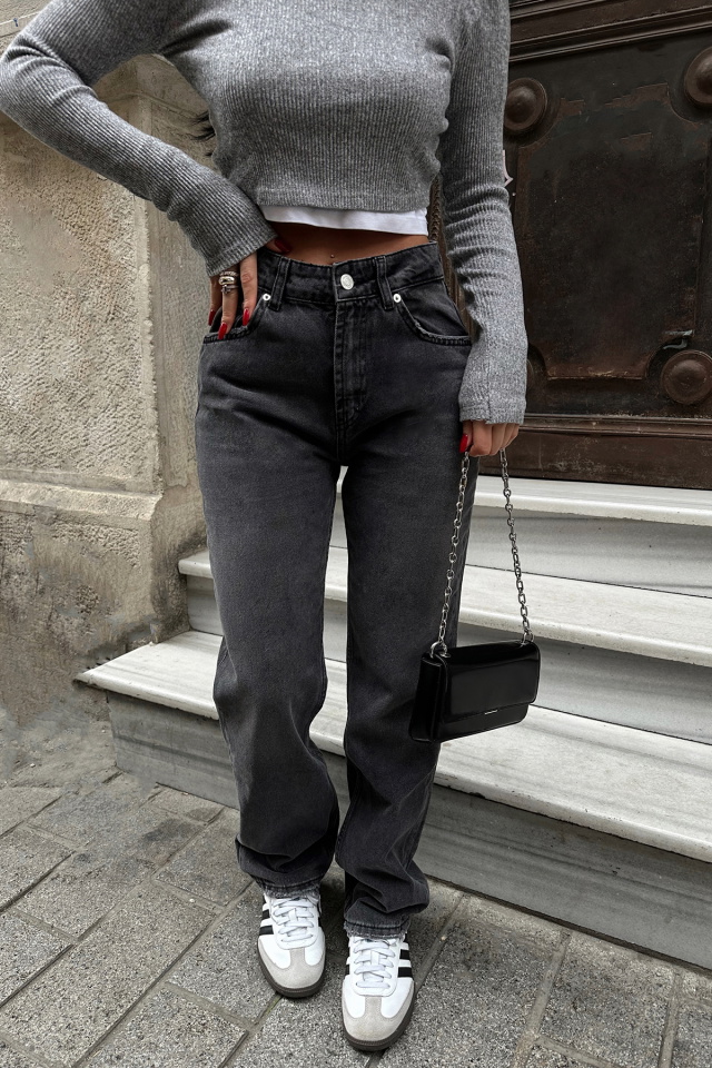 Gri Yüksek Bel Jean ATE-0724 - 2