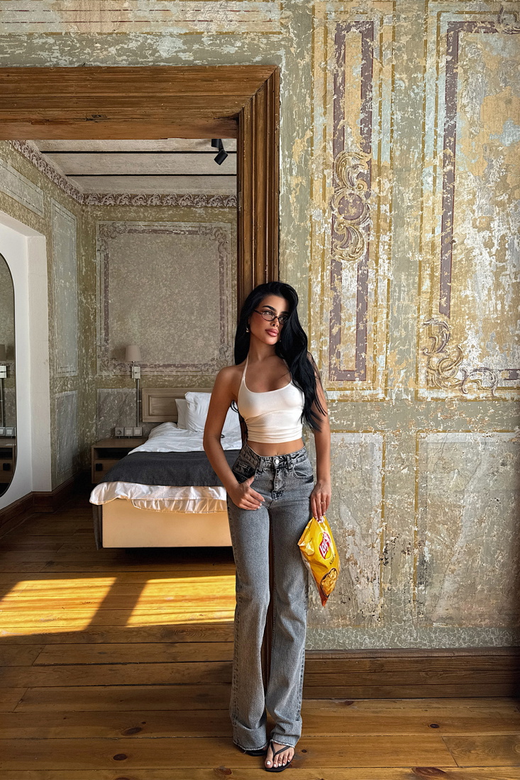 Gri Yüksek Bel Jean ATE-5141 - EYYO