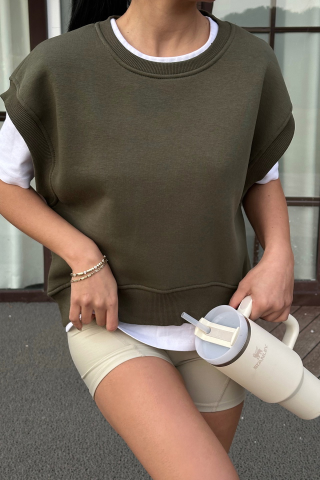 Haki Alıce Sıfır Kol Sweat ATE-0693 - 2