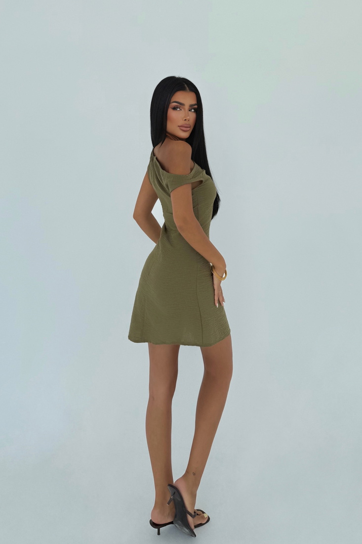 Haki Briola Mini Elbise ATE-3132 - EYYO