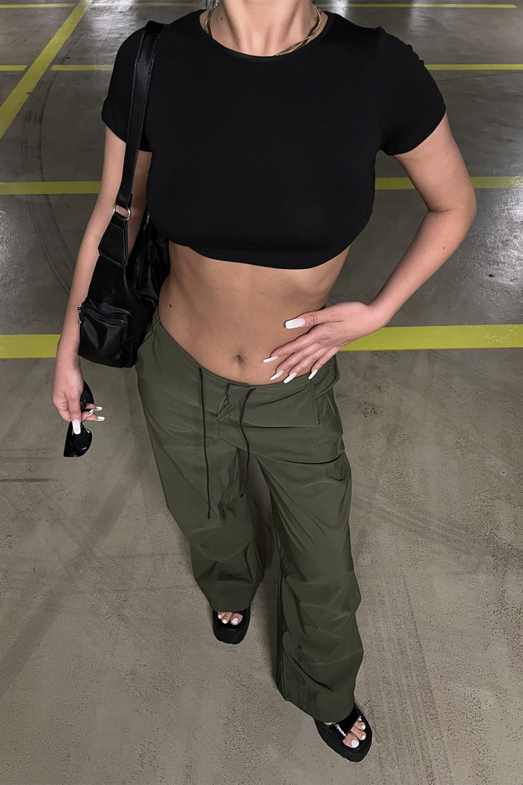 Haki Bağlamalı Palazzo Pantolon ATE6922 - 