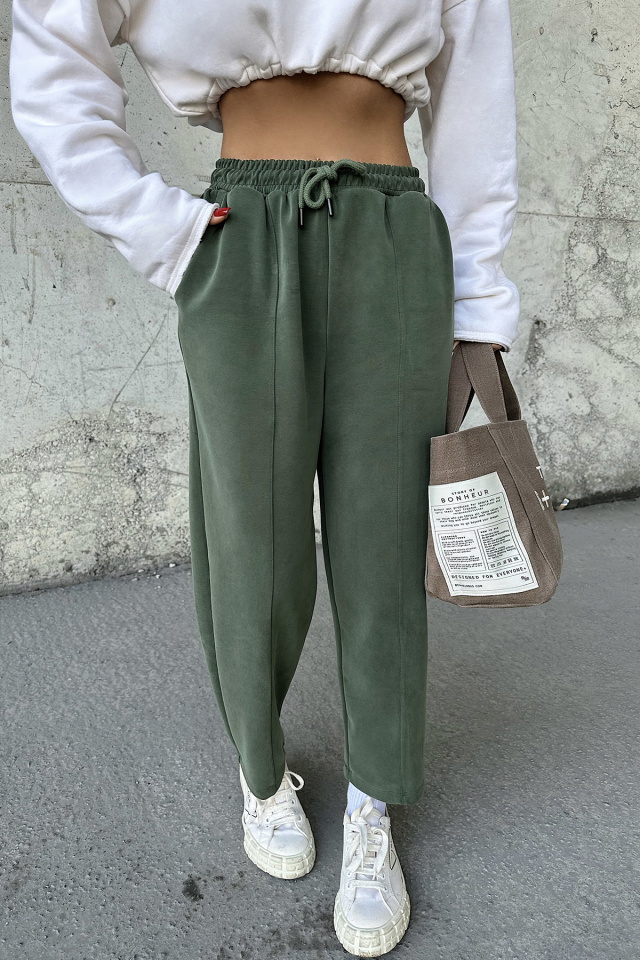 Haki Bağlamalı Pantolon ATE0574