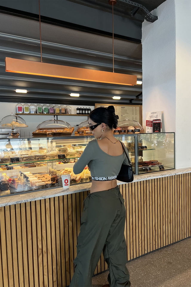 Haki Baskılı Crop Top ATE2808 - 4