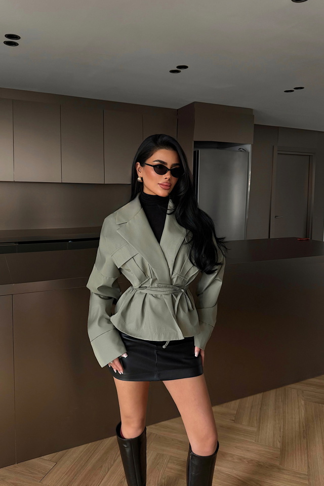 Haki Cep Detay Ceket ATE-4405 - 1