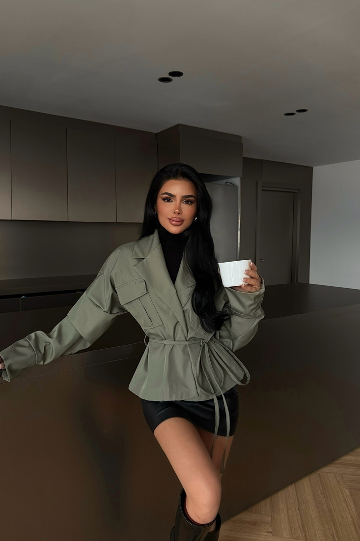 Haki Cep Detay Ceket ATE-4405 - EYYO