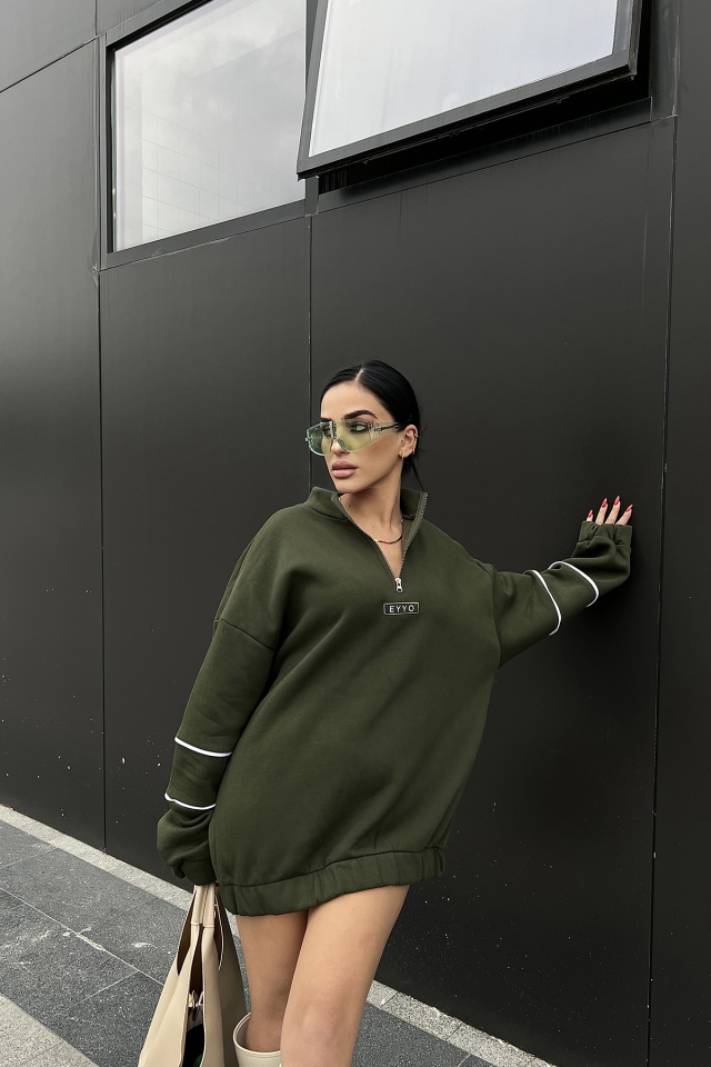 Haki Eyyo Baskılı Basic Sweat ATE3595 - 3