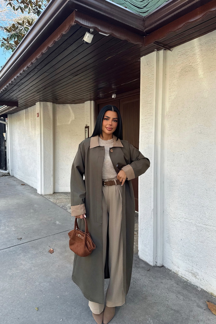 Haki Carolina Trençkot ATE-2038 - EYYO