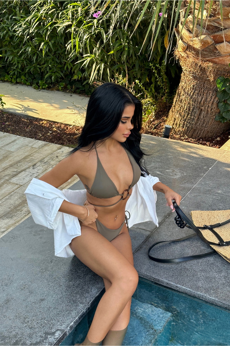 Haki Halka Detay İpli Bikini ATE8387 - EYYO