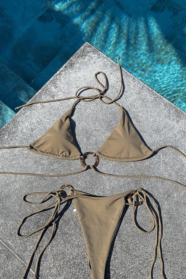 Haki Halka Detay İpli Bikini ATE8387 - 4