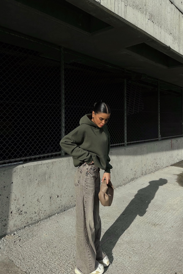 Haki Kanguru Cepli Sweat ATE-0284 - 5