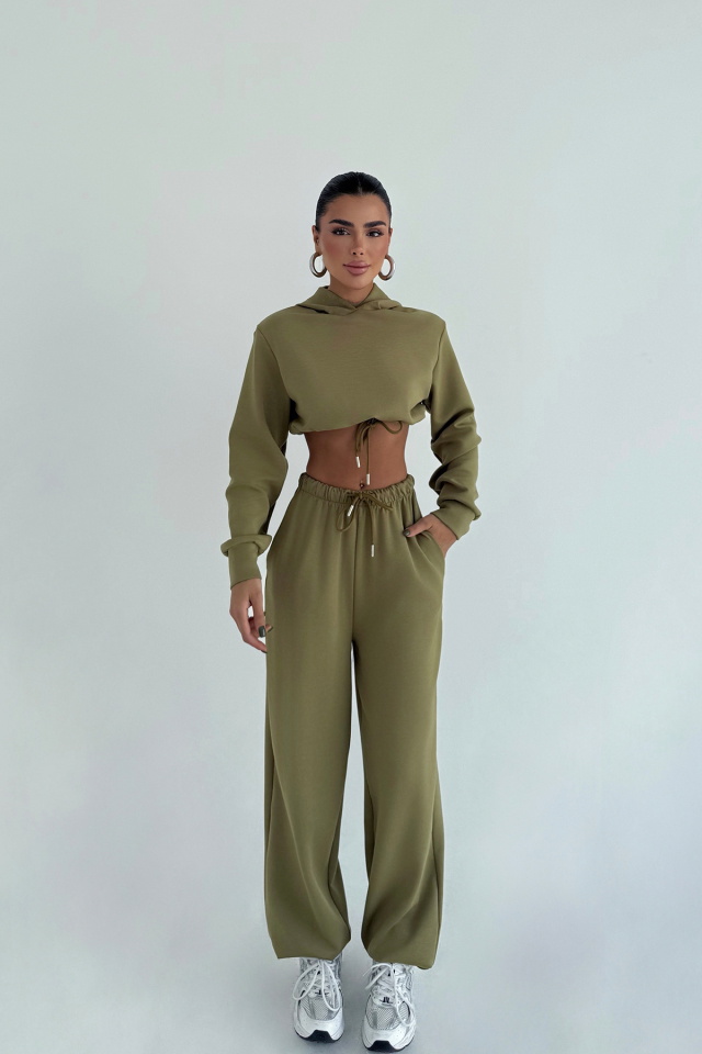 Haki Farhi Bağlamalı Eşofman Takımı ATE-2334 - 1