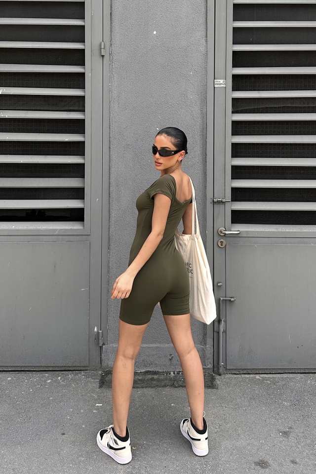 Haki Kare Yaka Tulum ATE7438 - 9