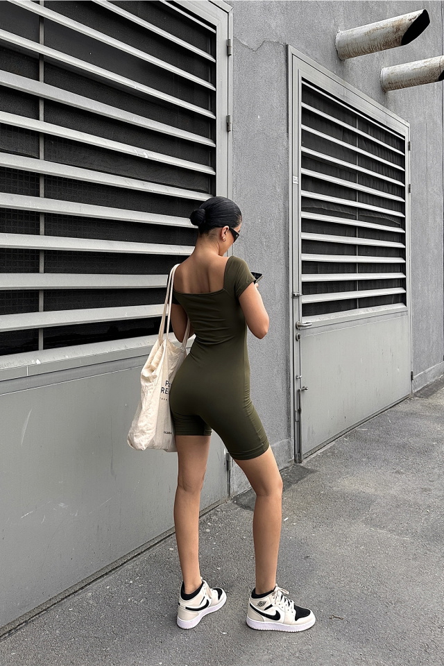 Haki Kare Yaka Tulum ATE7438 - 10