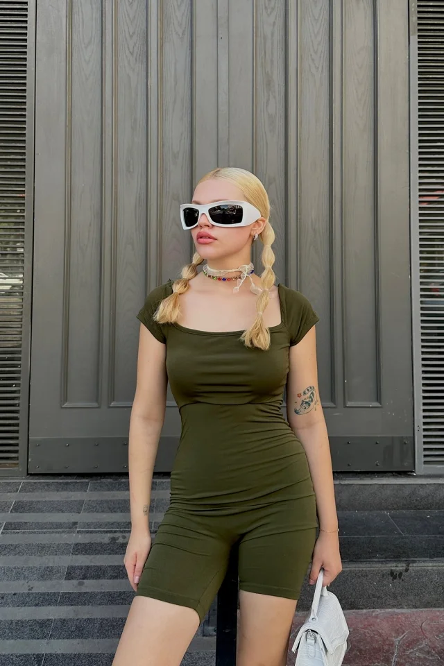 Haki Kare Yaka Tulum ATE7438 - EYYO