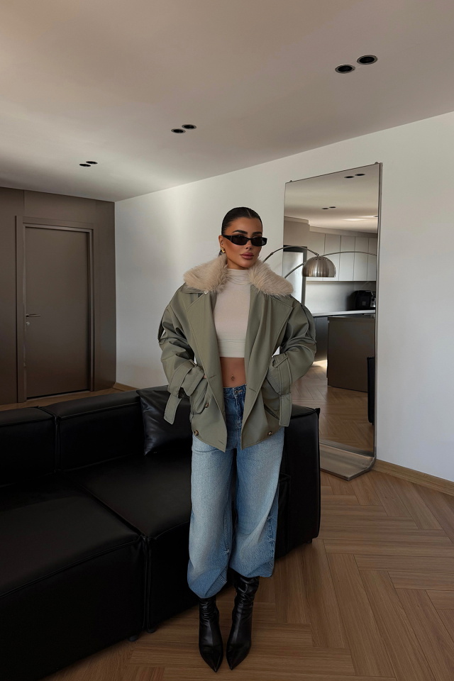 Haki Petal Trençkot ATE-4216 - 1