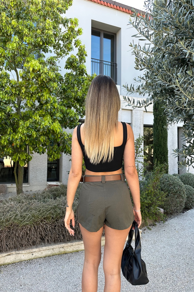 Haki Mini Boy Şort Etek ATE4967 - 5