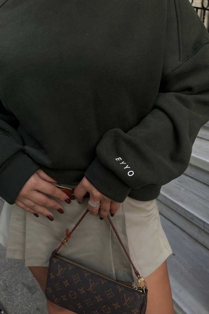 Haki Oversize Basic Sweat ATE2370 - EYYO