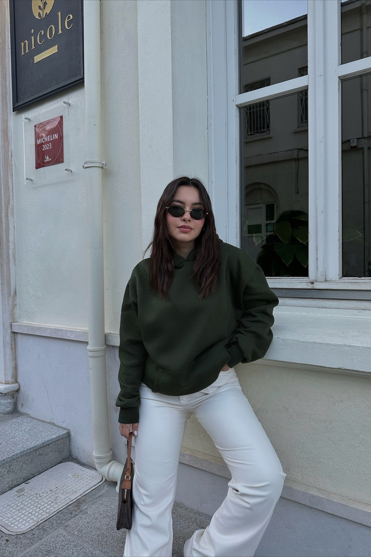 Haki Oversize Sweat ATE3499 - EYYO