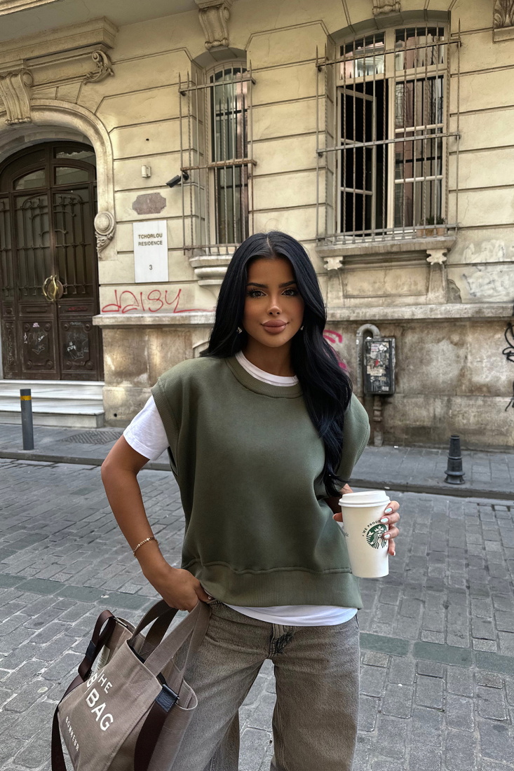 Haki Sıfır Kol Sweat ATE-0008 - EYYO