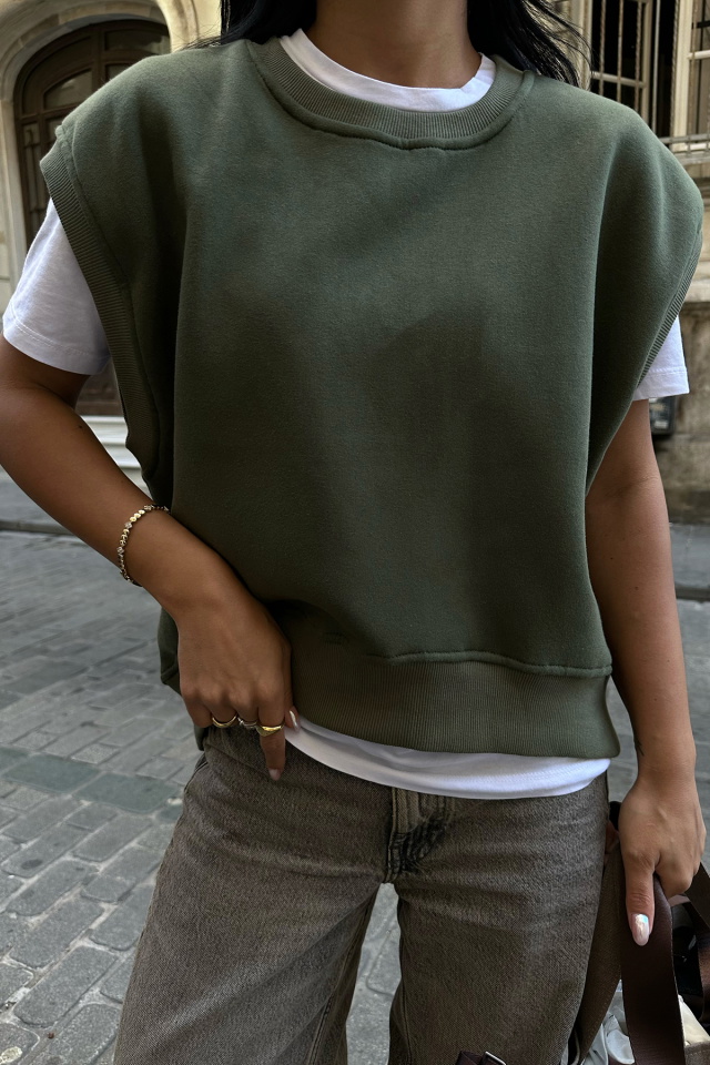 Haki Sıfır Kol Sweat ATE-0008 - 2