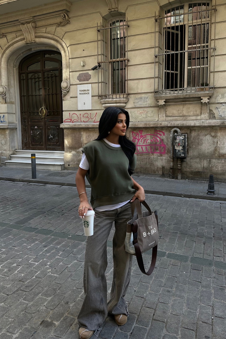 Haki Sıfır Kol Sweat ATE-0008 - EYYO