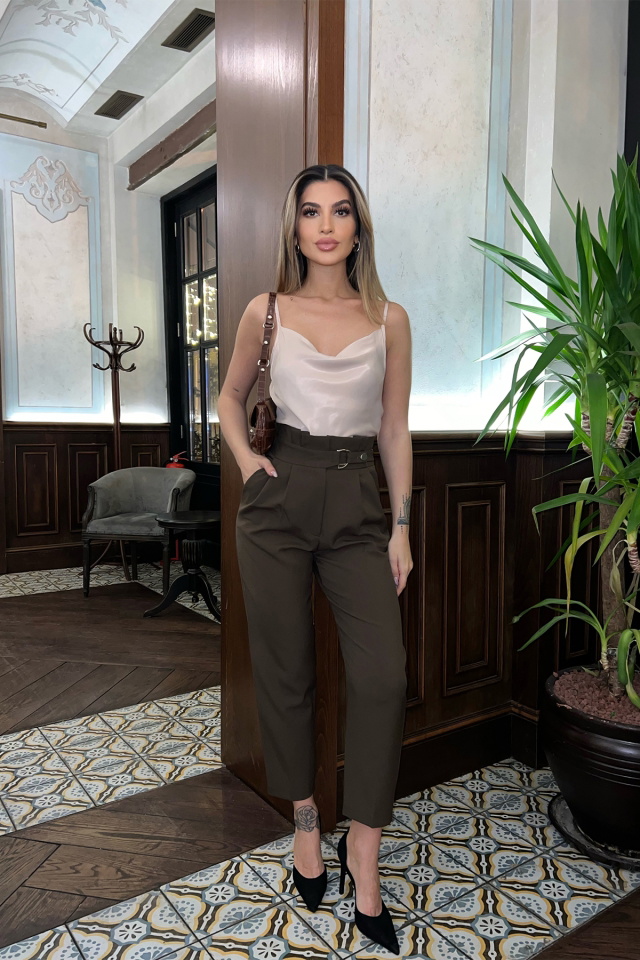 Haki Toka Detay Palazzo Pantolon ATE4059 