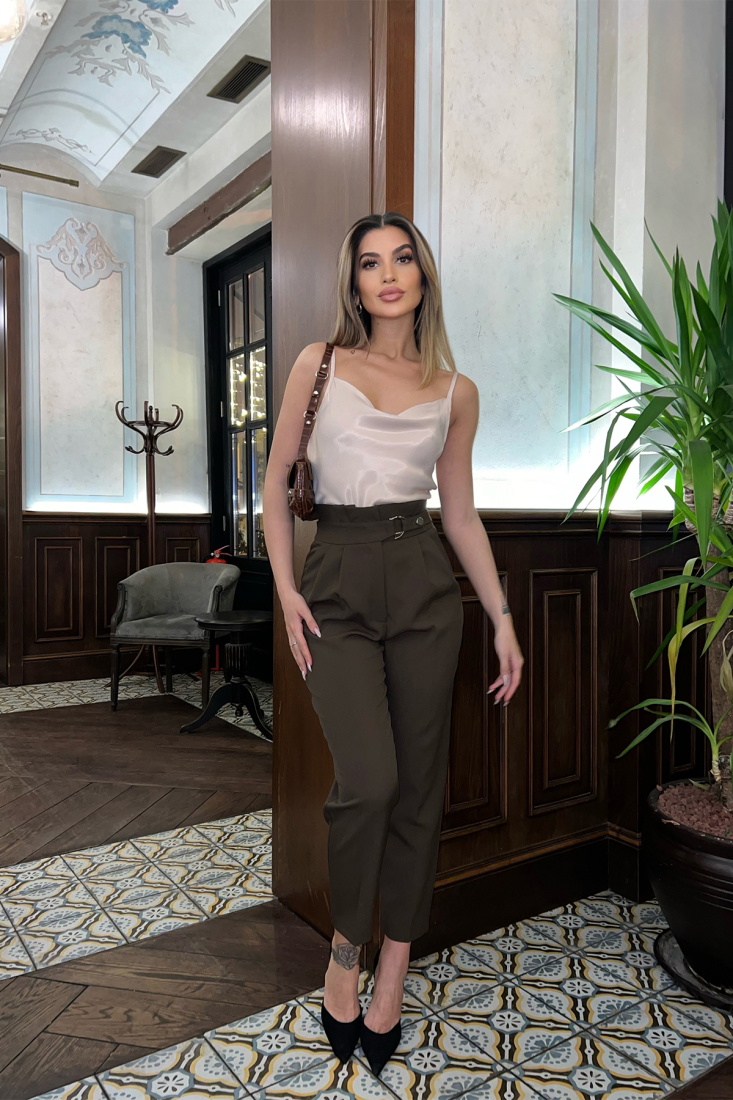 Haki Toka Detay Palazzo Pantolon ATE4059 - EYYO
