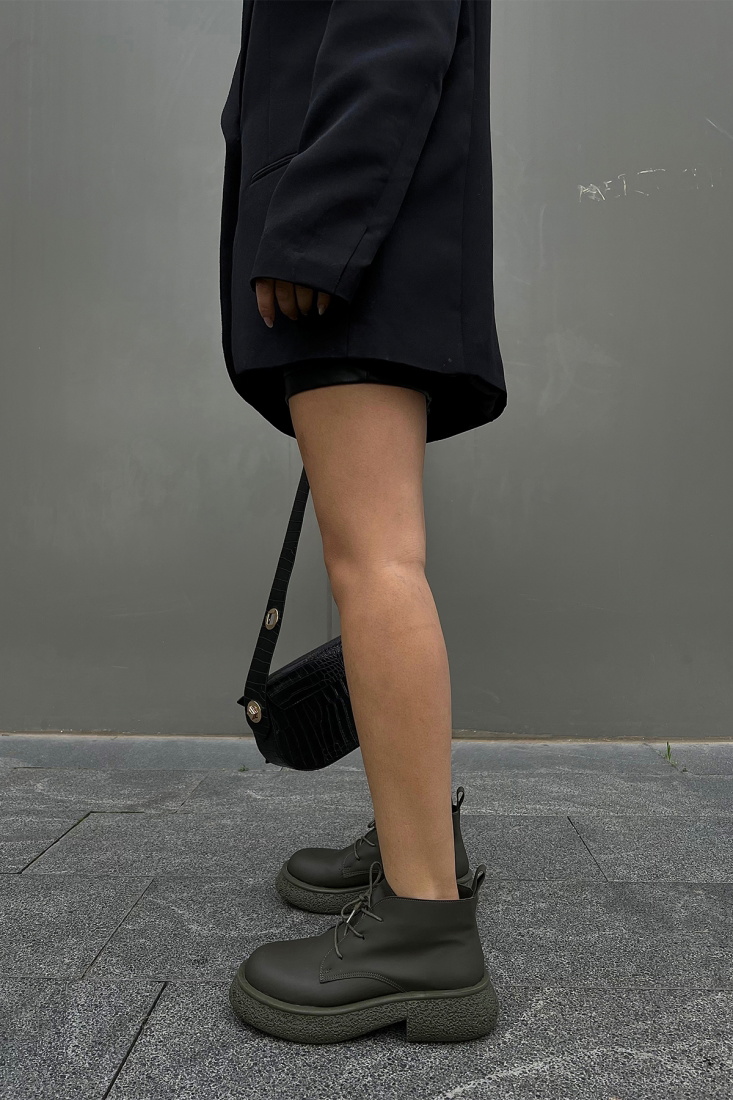 Haki Yüksek Taban Yarım Bot ATE2931 - EYYO