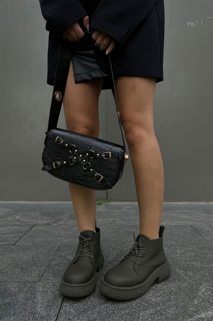 Haki Yüksek Taban Yarım Bot ATE2931 - EYYO