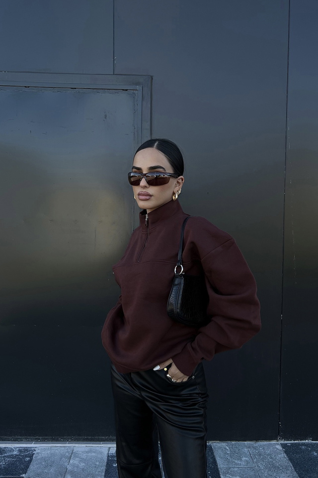 Half Zippered Basic Sweat ATE2184 - 4