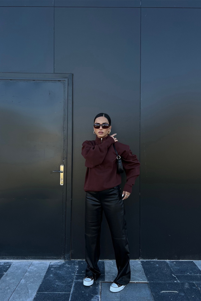 Half Zippered Basic Sweat ATE2184 - 3