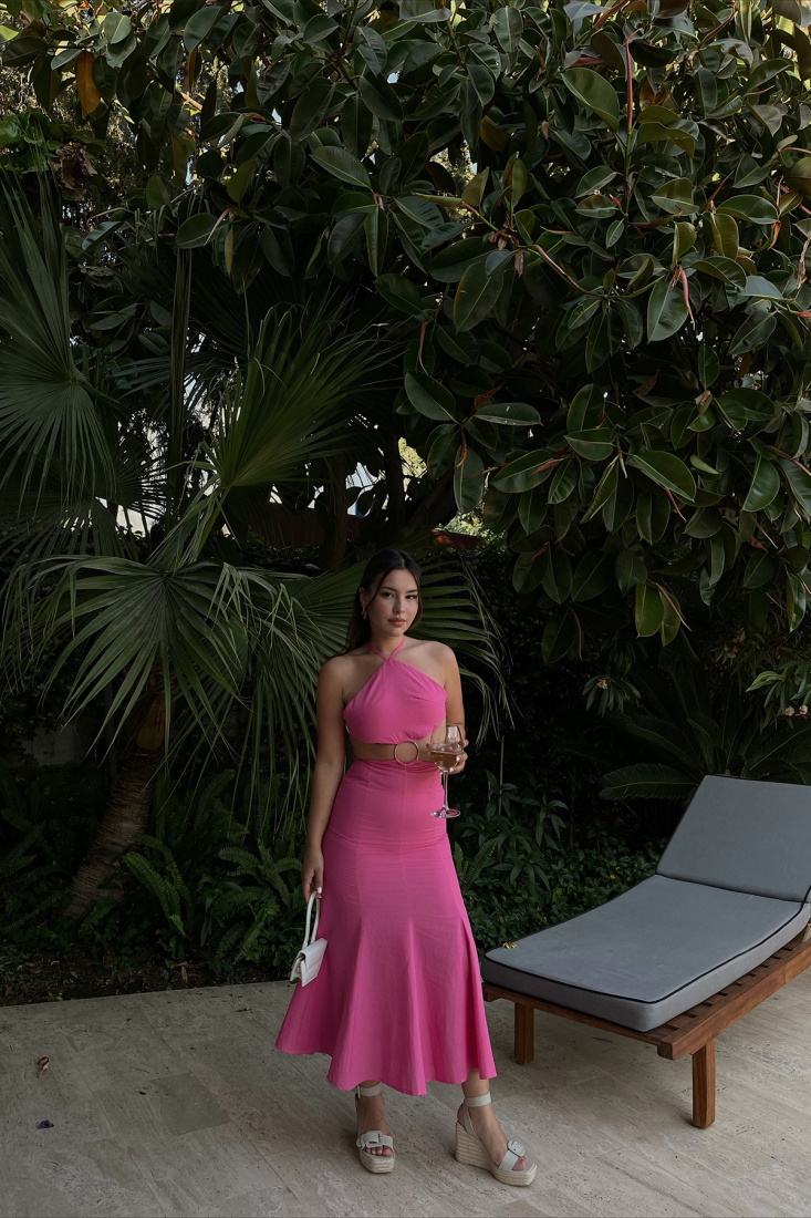 Massimo Halka Detay Maxi Boy Elbise ATE1536 - EYYO ATELIER