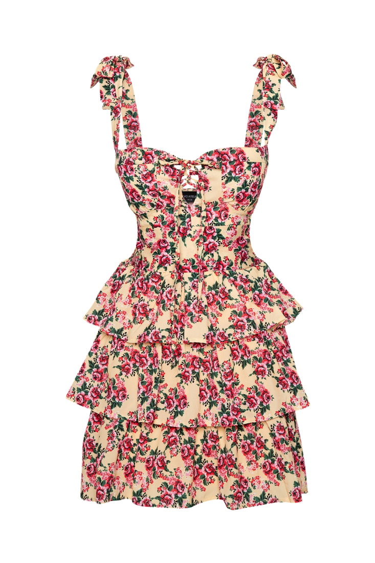 Halter Lotus With Flower Dress ATE71 - EYYO