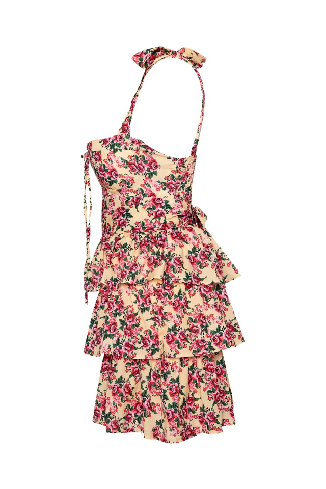 Halter Lotus With Flower Dress ATE71 - 6