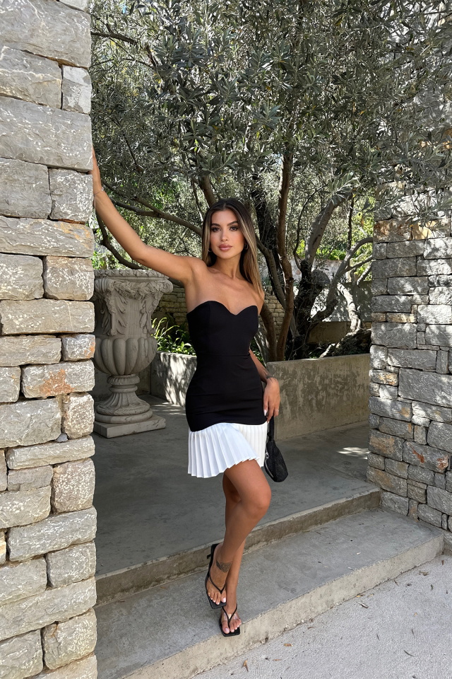 Heart Collar Strapless Mini Dress ATE7177 - 7