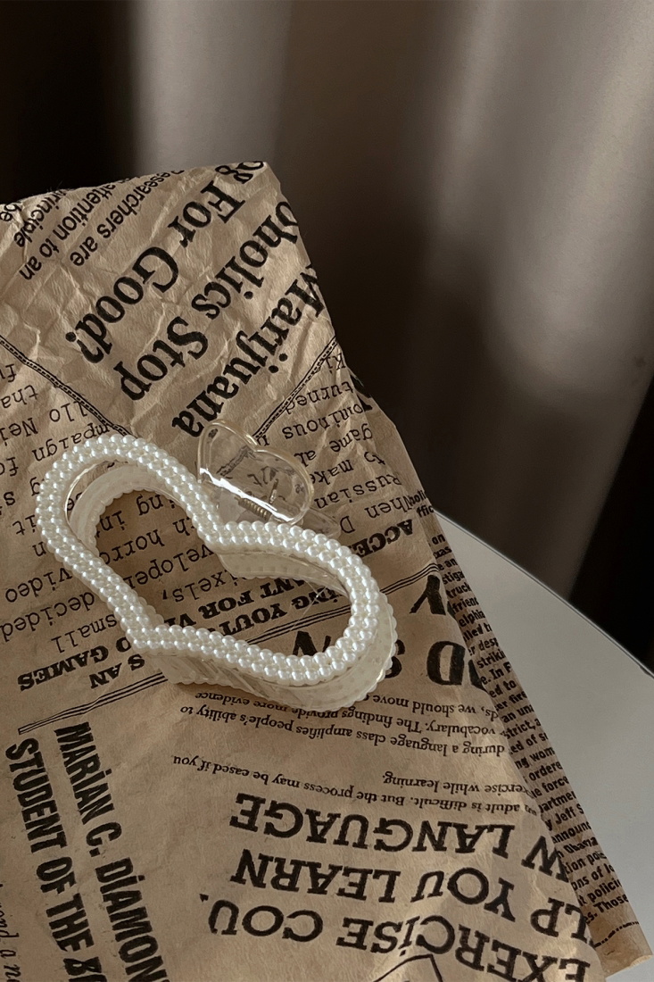 İncili kalpli Mandal Toka Ak103 - EYYO