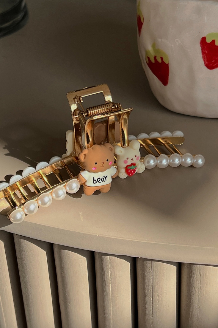 İncili Teddy Bear Mandal Toka AK62 - EYYO