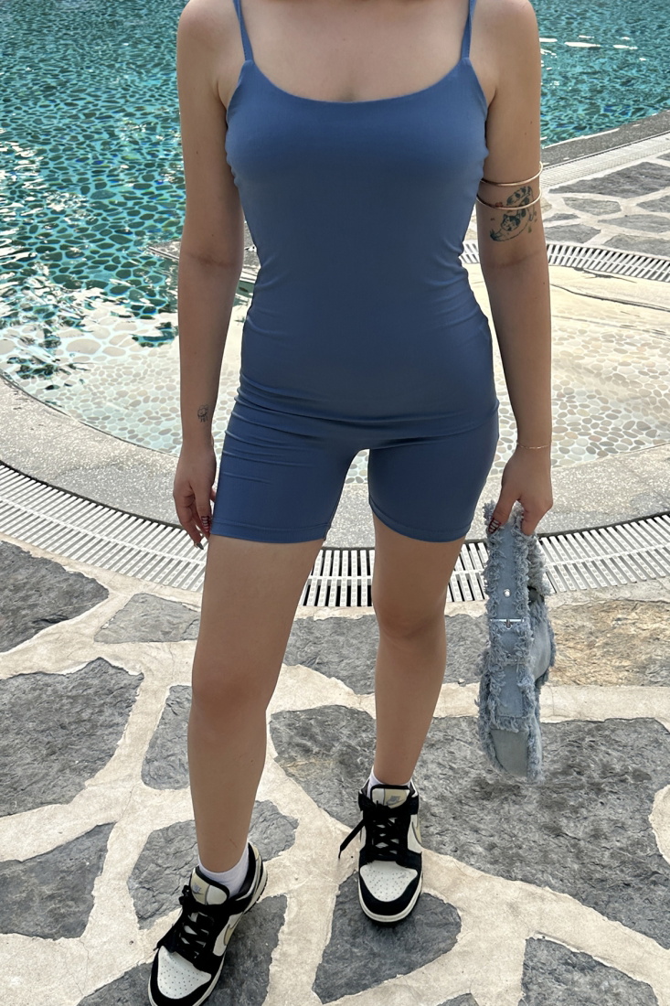 İndigo Askılı Toparlayıcı Tulum ATE7878 - EYYO