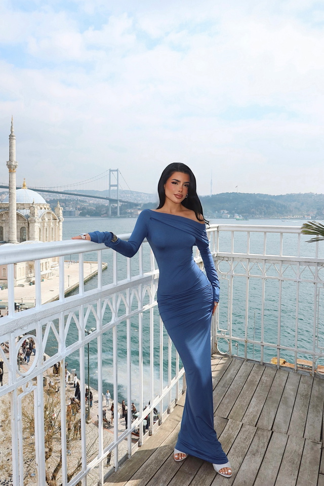 İndigo Eywa Uzun Elbise ATE-4000 