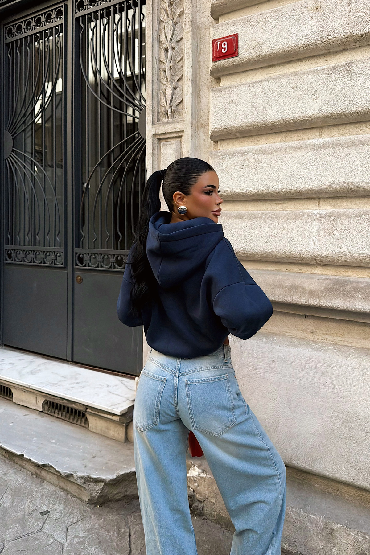 İndigo Sunday Yazılı Hoodie - 4