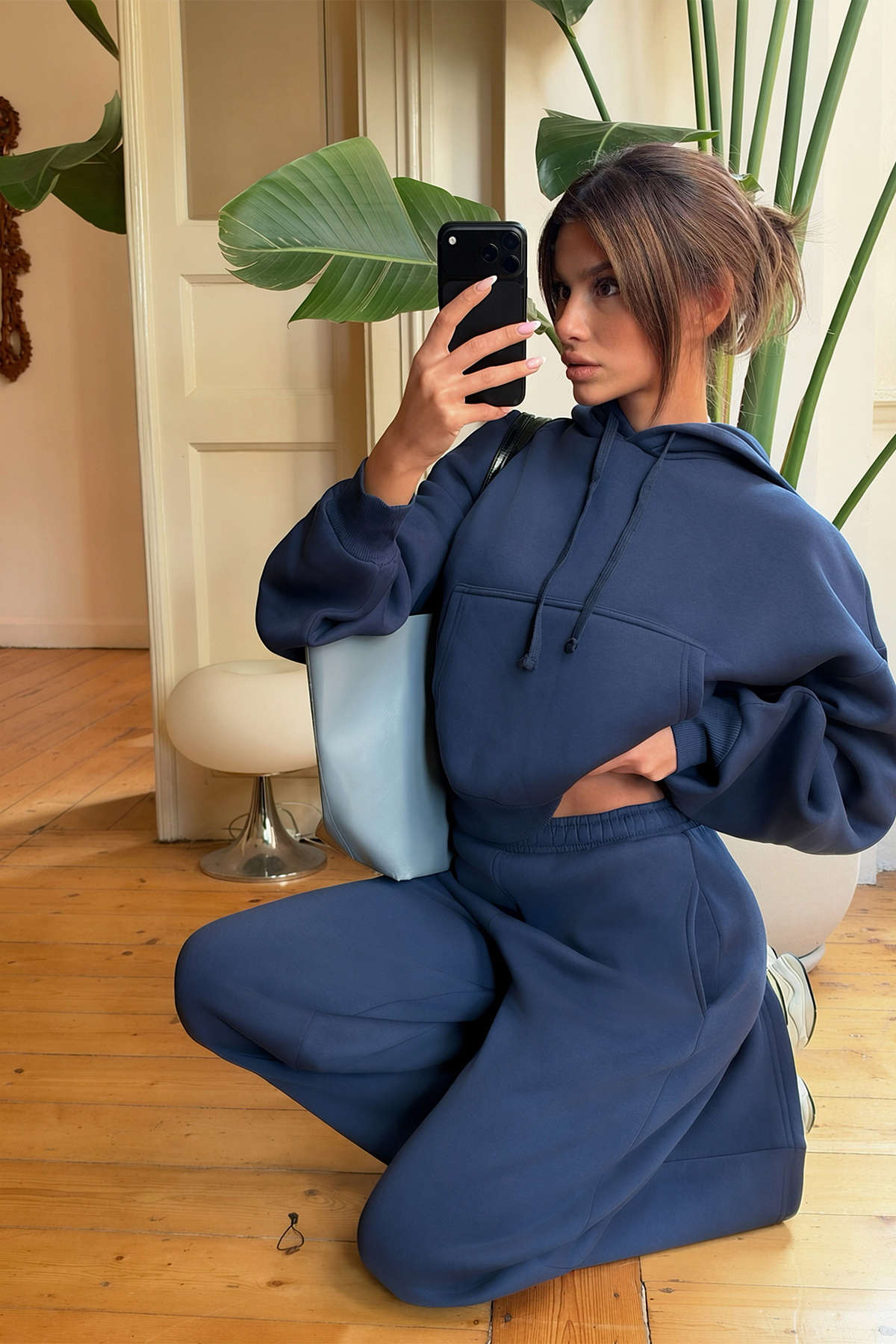İndigo Sweat Detay Pantolonlu Takım  (1)