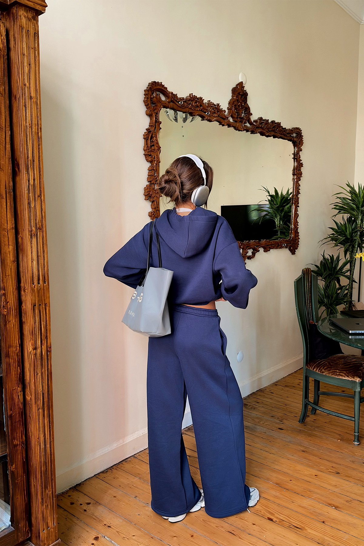 İndigo Sweat Detay Pantolonlu Takım - 6