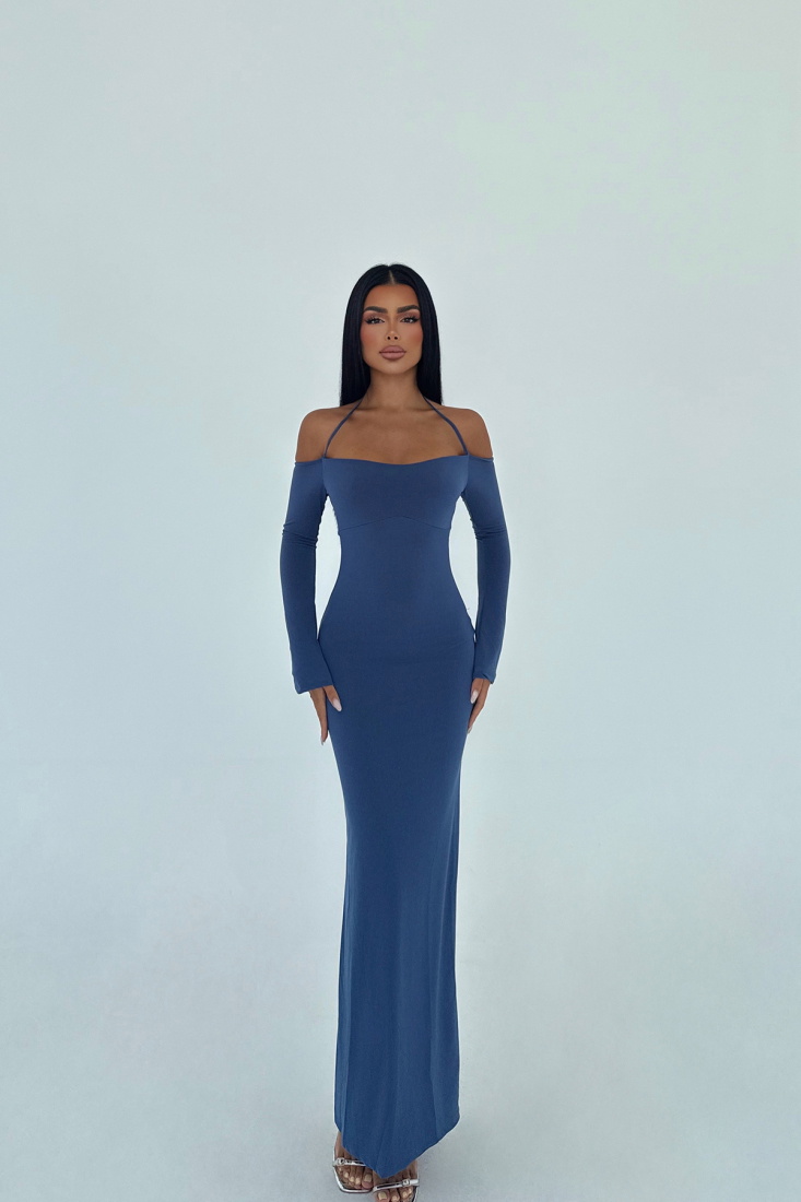 İndigo Cosmica Uzun Elbise ATE-0968 - EYYO