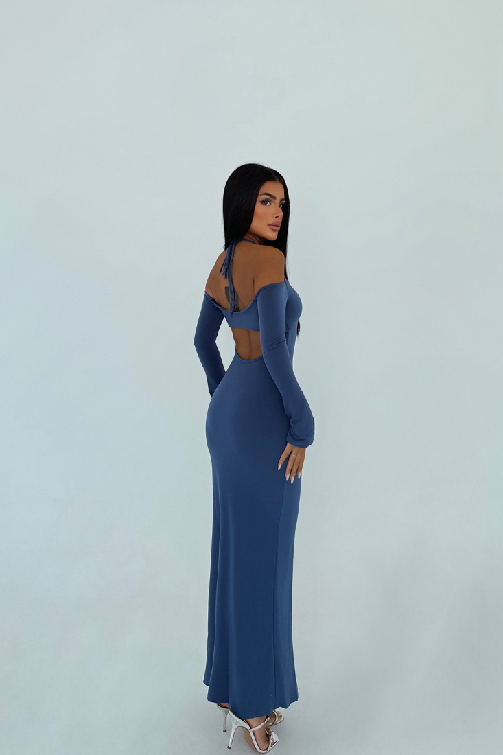 İndigo Cosmica Uzun Elbise ATE-0968 - EYYO